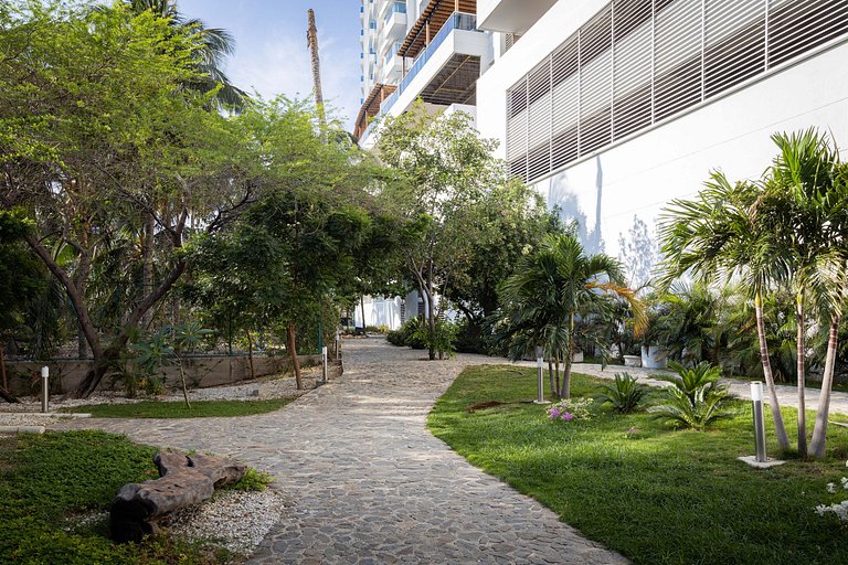 Serene luxury with private beach access for 4