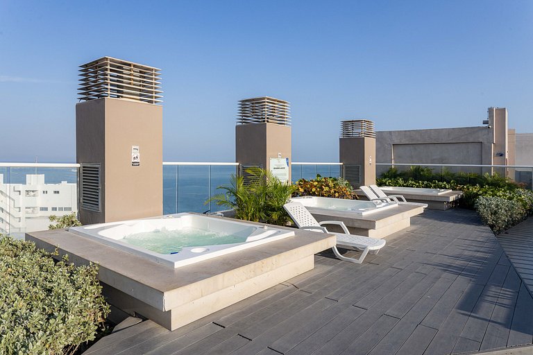 Serene luxury with private beach access for 4