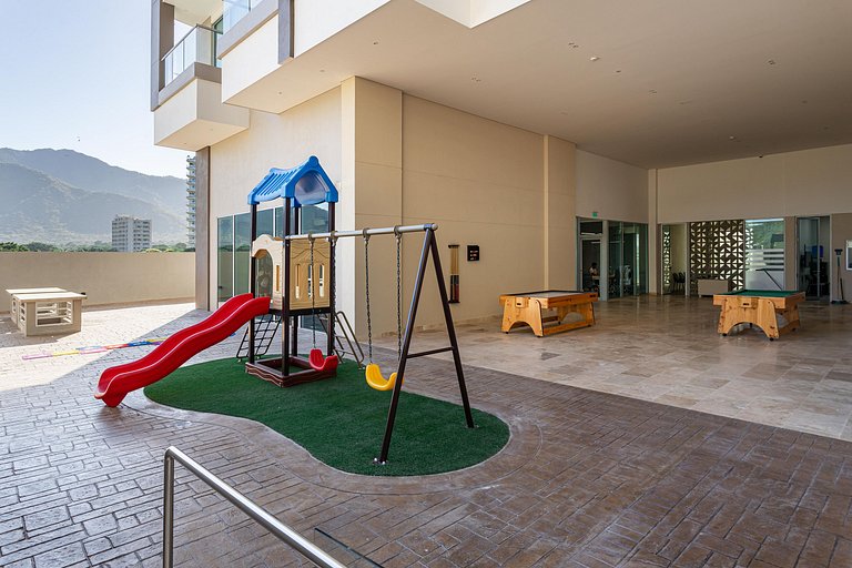 Nuevo Apto+piscina+A/C+Wifi+cerca al mar