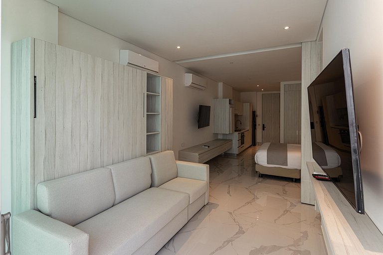 Nuevo cerca al mar con 2 camas+piscina+A/C+Wifi
