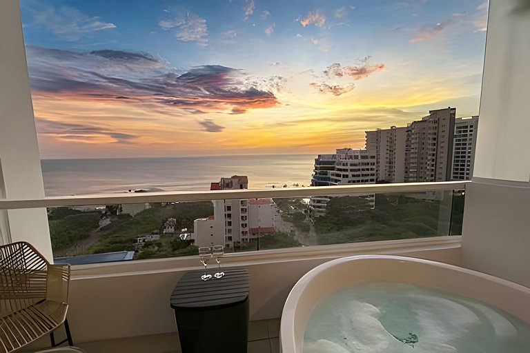 Escápate  jacuzzi y vista al mar
