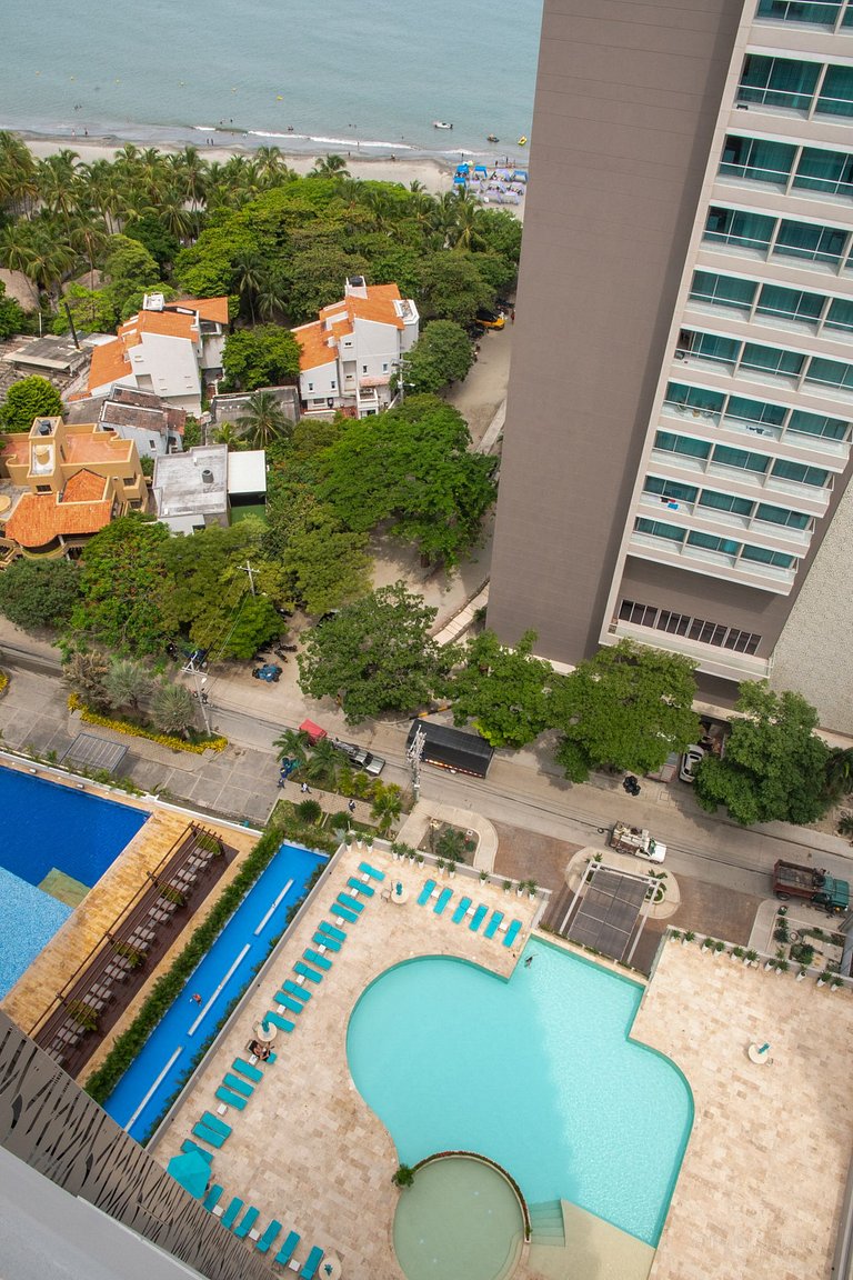 Nuevo Apto+piscina+A/C+Wifi+cerca al mar