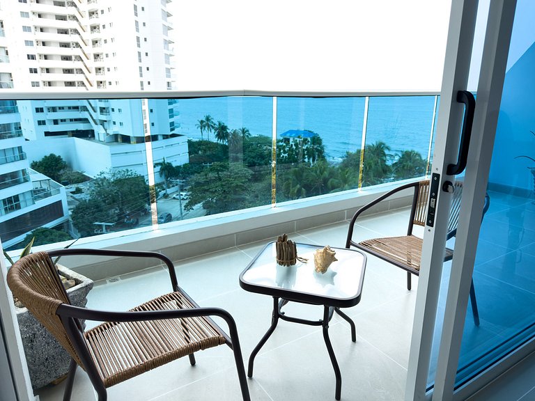 Serene luxury with private beach access for 4