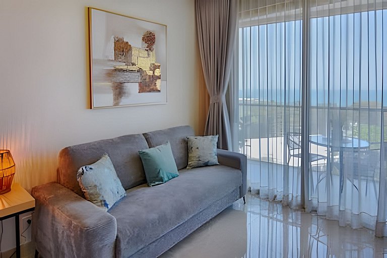 Apto con Balcón, vista al mar y atardecer