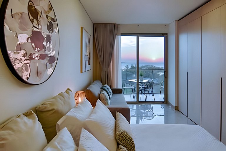 Apto con Balcón, vista al mar y atardecer